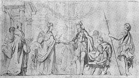 Die Hochzeit, Federzeichnung braun laviert, um 1603