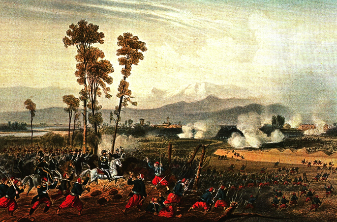 Carlo Bossoli, Vittorio Emanuele all'attacco di Palestro, 31 maggio 1859
