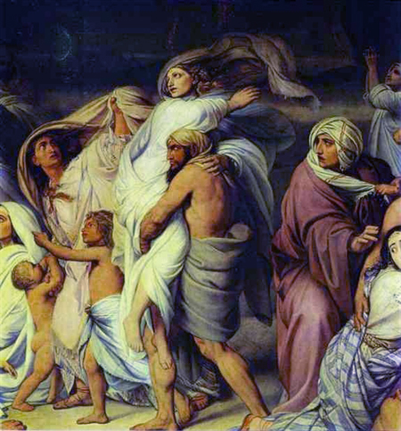 Moses richtet die eherne Schlange auf, Detail, 1826-1841