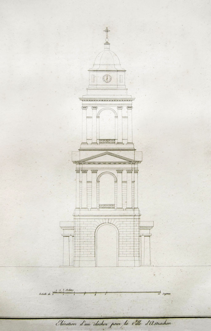 Luigi Rusca, progetto per il campanile a Astrachan