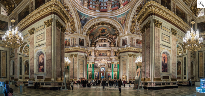 Veduta dell'interno della Cattedrale di Sant'Isacco di San Pietroburgo