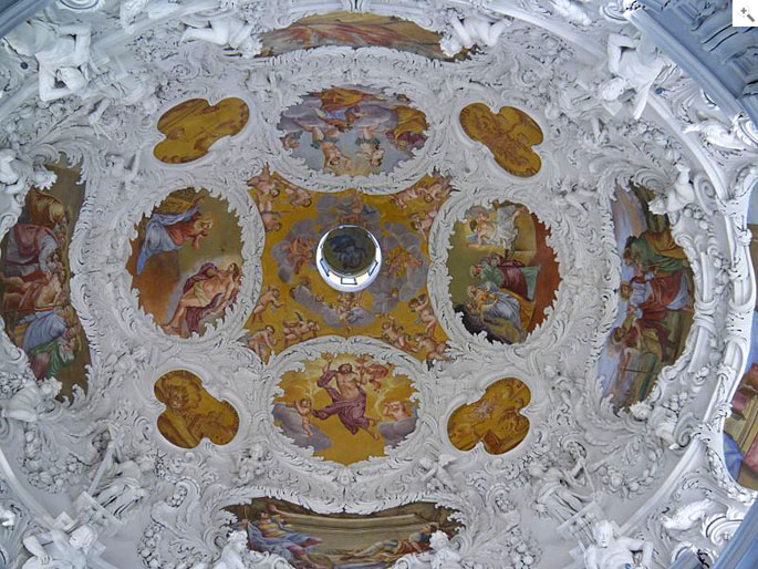 Giuseppe Serena, Girolamo Rossi und Antonio Quadri, Stuckaturen im Mausoleum von (A)
